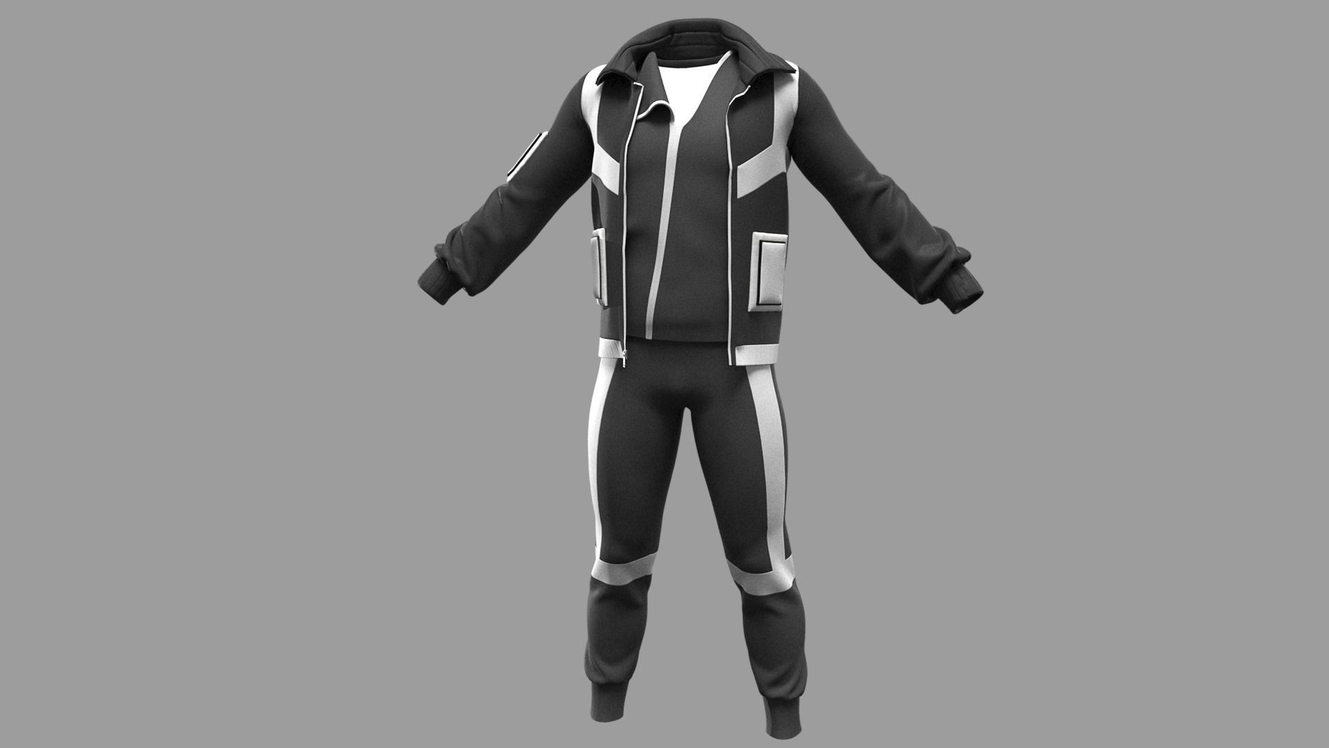 Male Outfit Marvelous Designer project  3D model_1