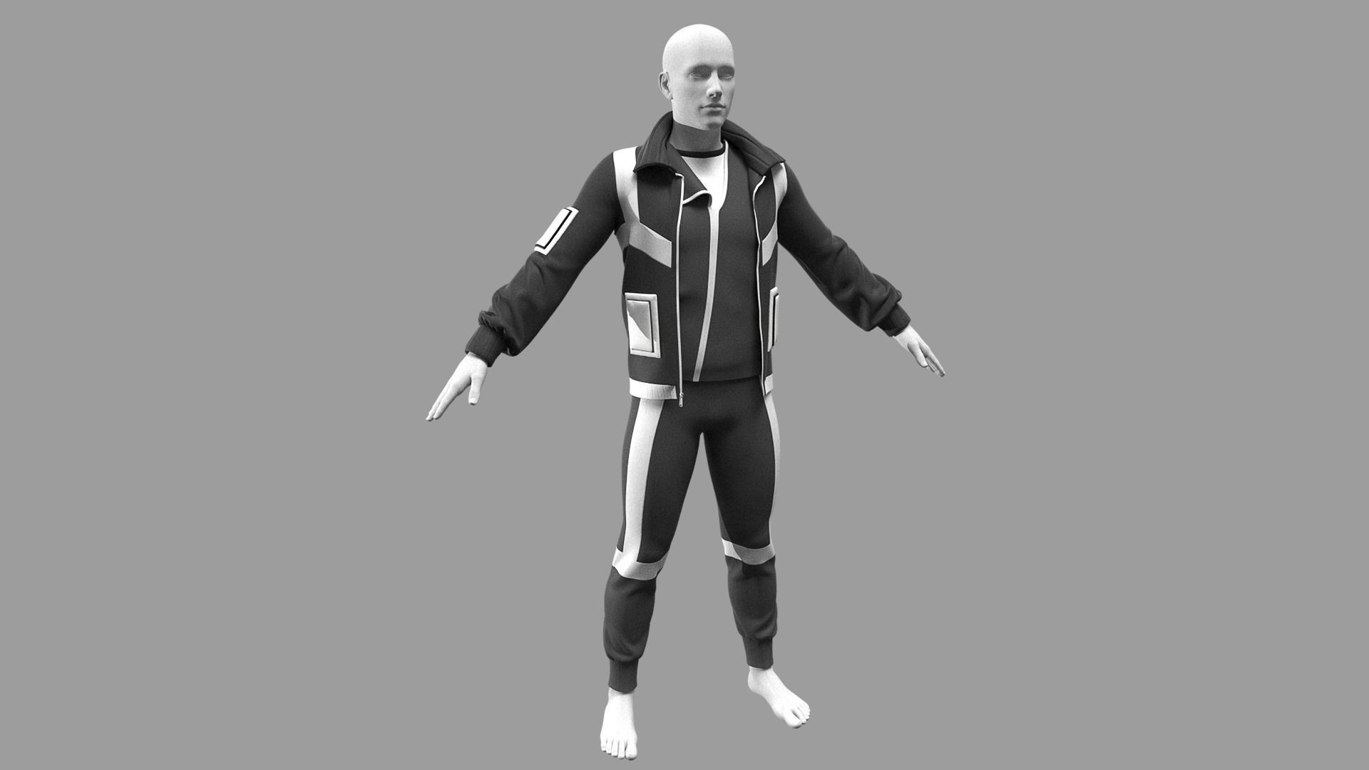 Male Outfit Marvelous Designer project  3D model_2