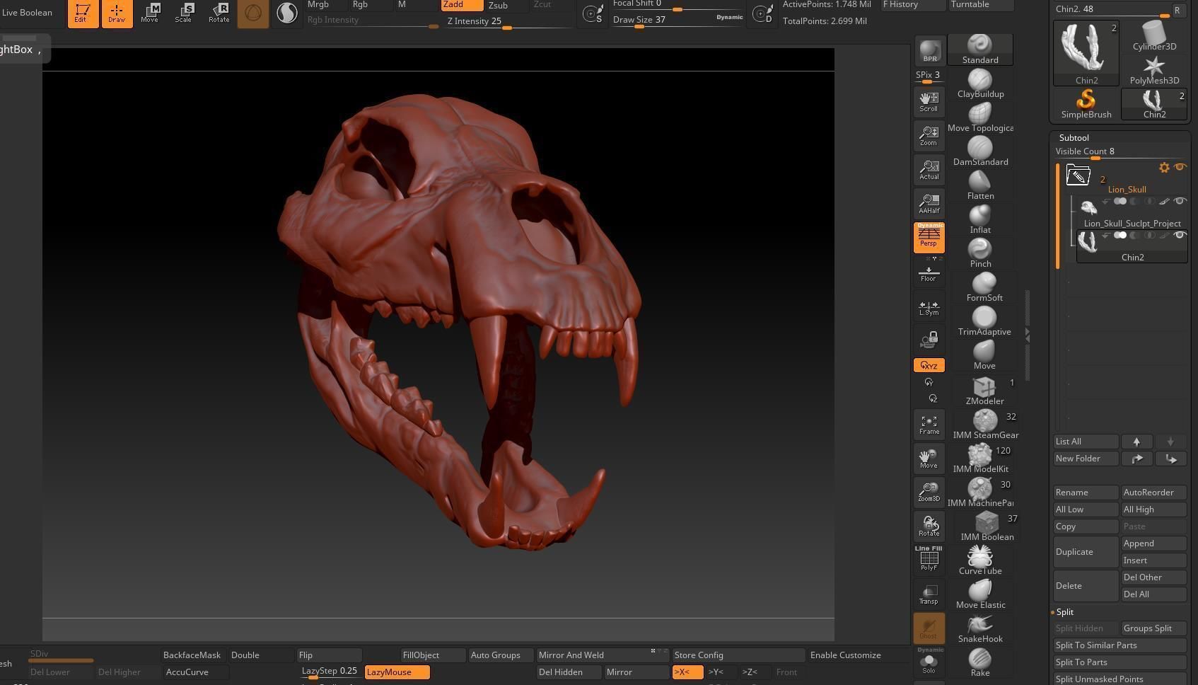 Lion Skull Sculpt Project 3D model_12