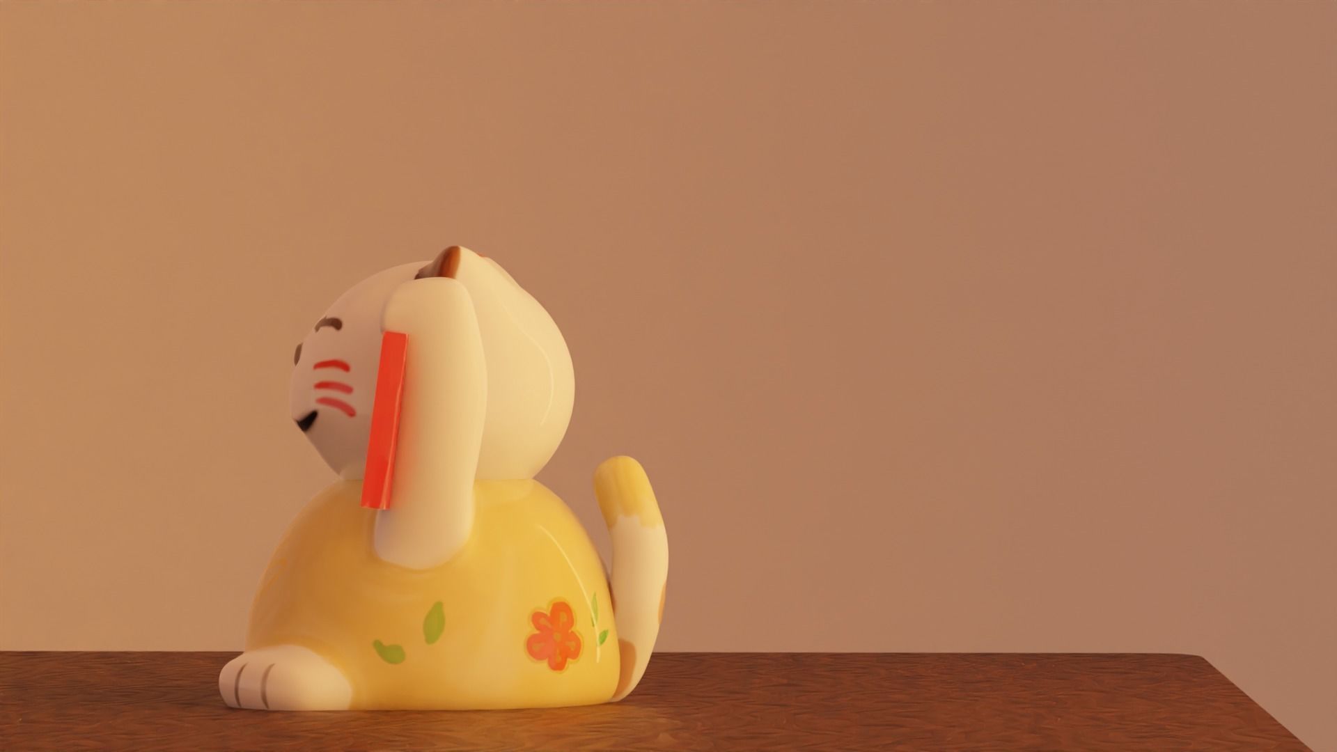 Ceramic Lucky Cat 3D model_3