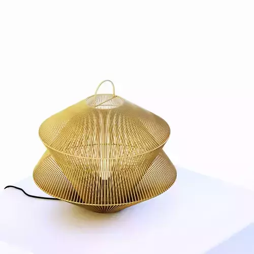 Woven Wicker Table Lamp or Pendant 3D model