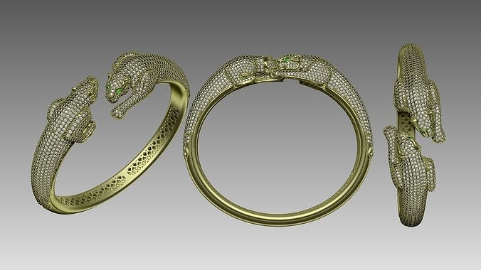 panther jewelry bracelet 3D print model