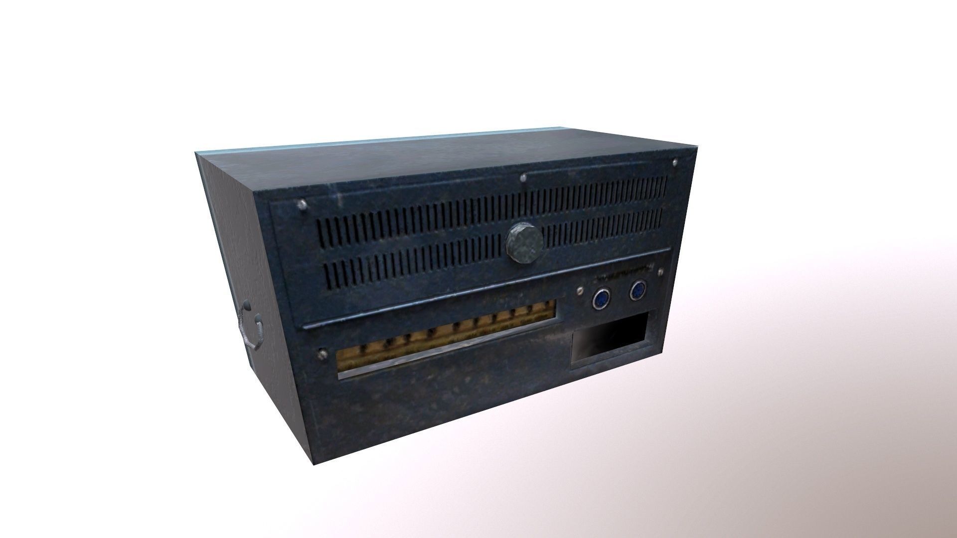 Cardiac monitor 1960 model Low-poly 3D model_4