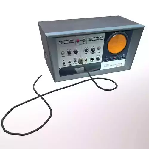 Cardiac monitor 1960 model Low-poly 3D model
