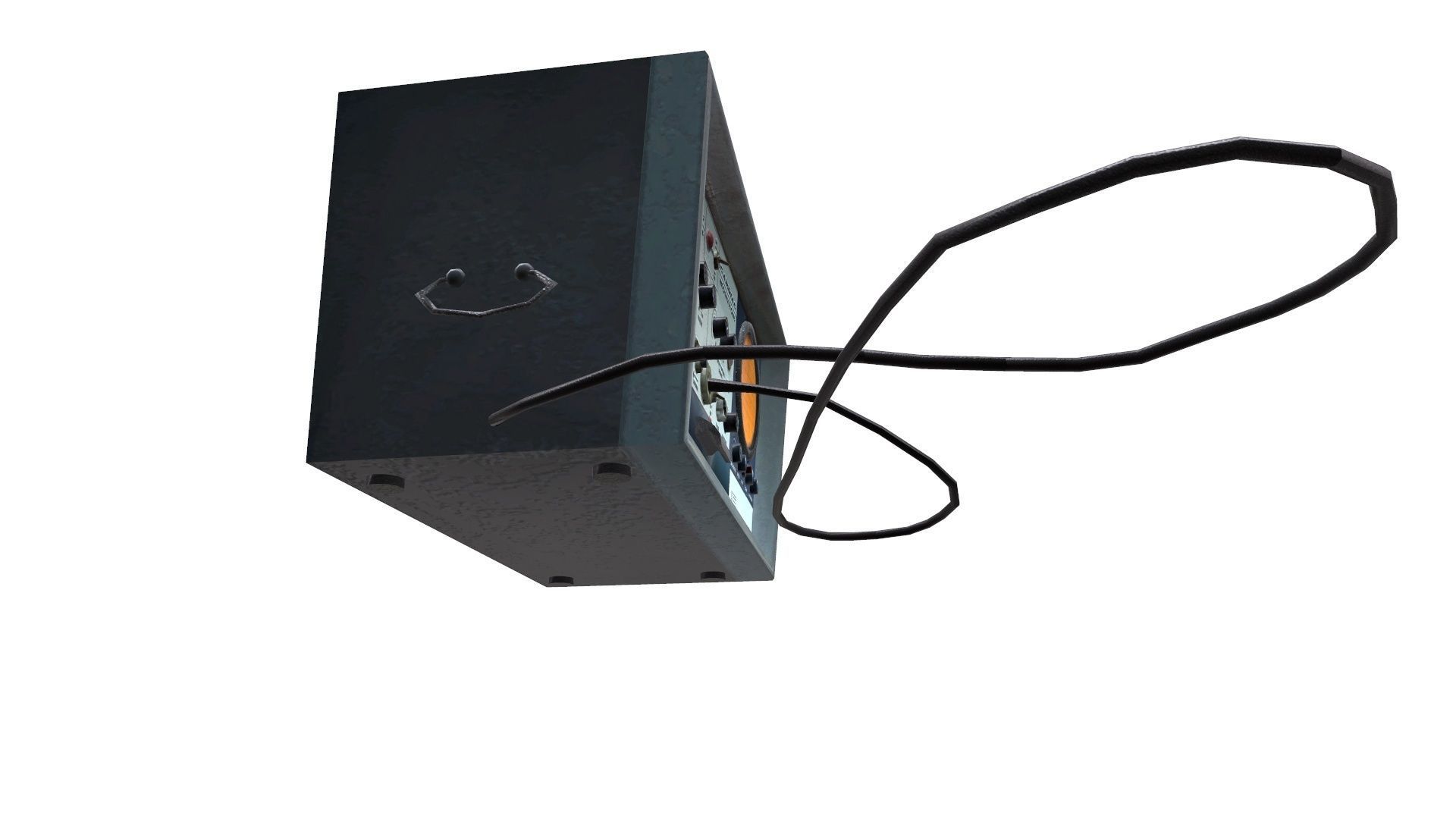 Cardiac monitor 1960 model Low-poly 3D model_3