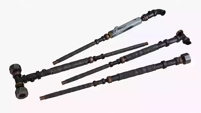 Plumbing Pipes Weapons Pack Low-poly 3D model