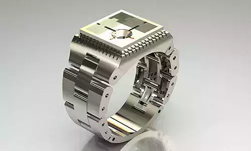 rolexi stainless steel ring with square shape