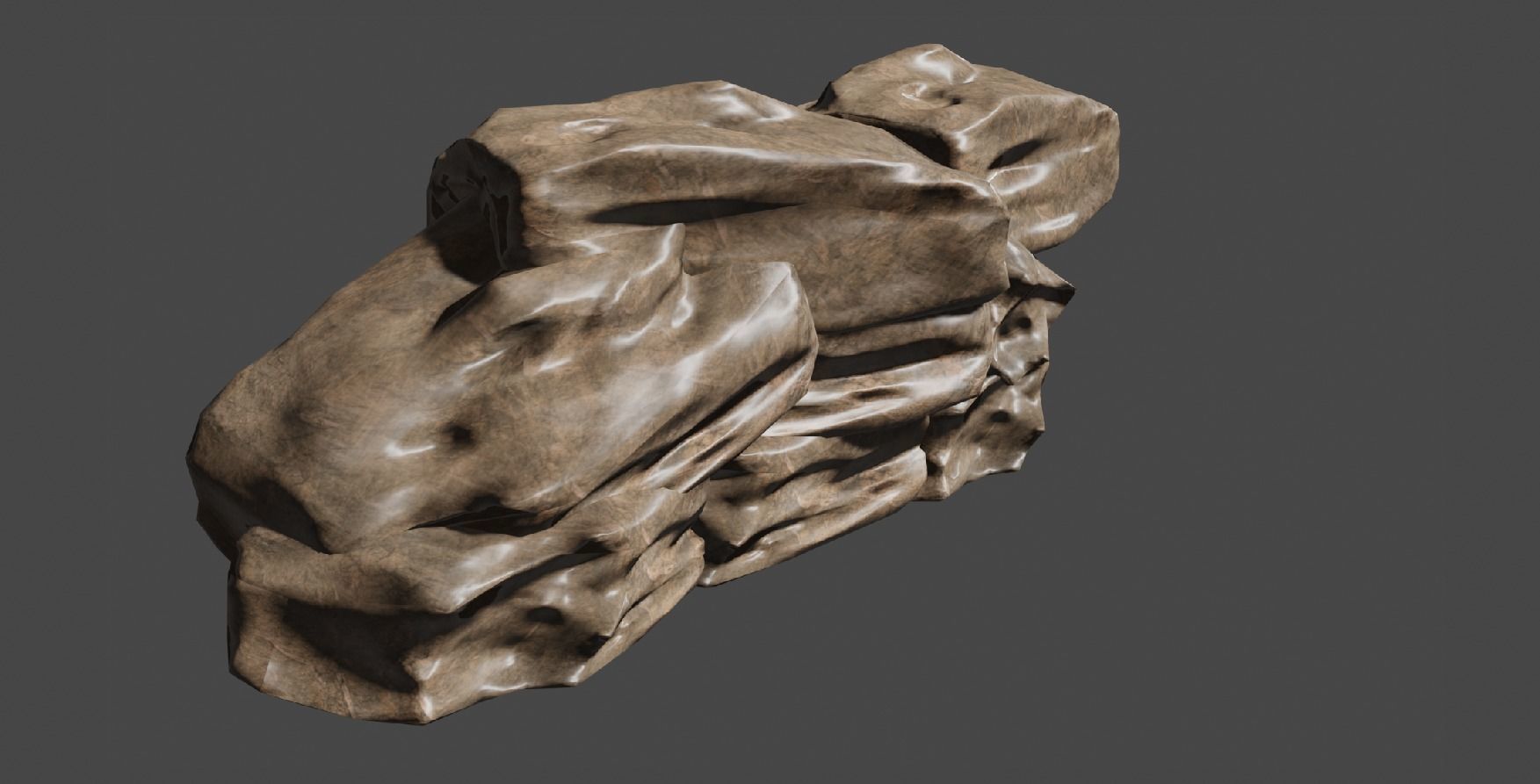 Modular Rock Game Ready  Low-poly 3D model_1