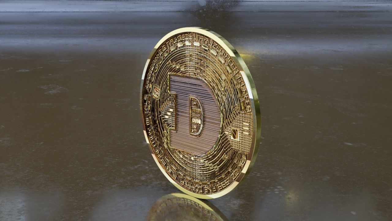 High Low Detail Dogecoin - Cryptocurrency 3D model_1