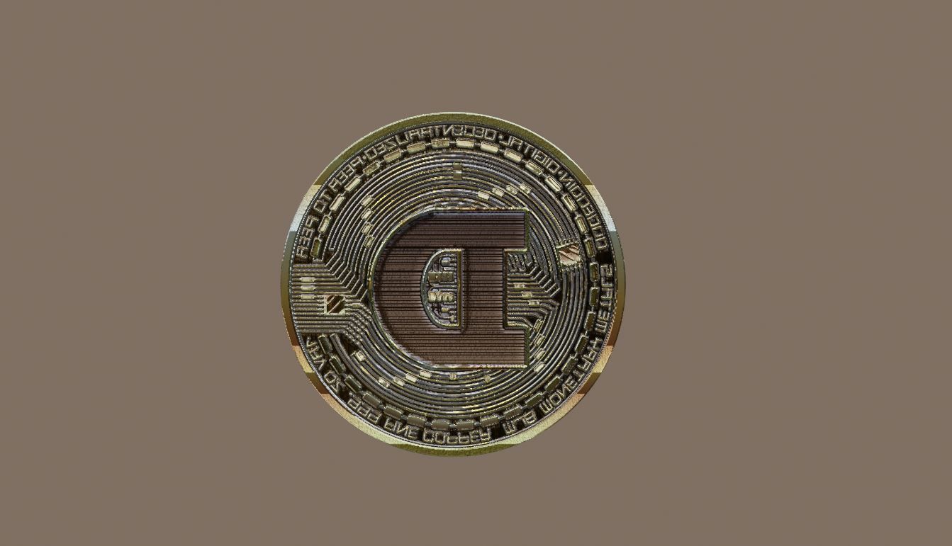 High Low Detail Dogecoin - Cryptocurrency 3D model_6