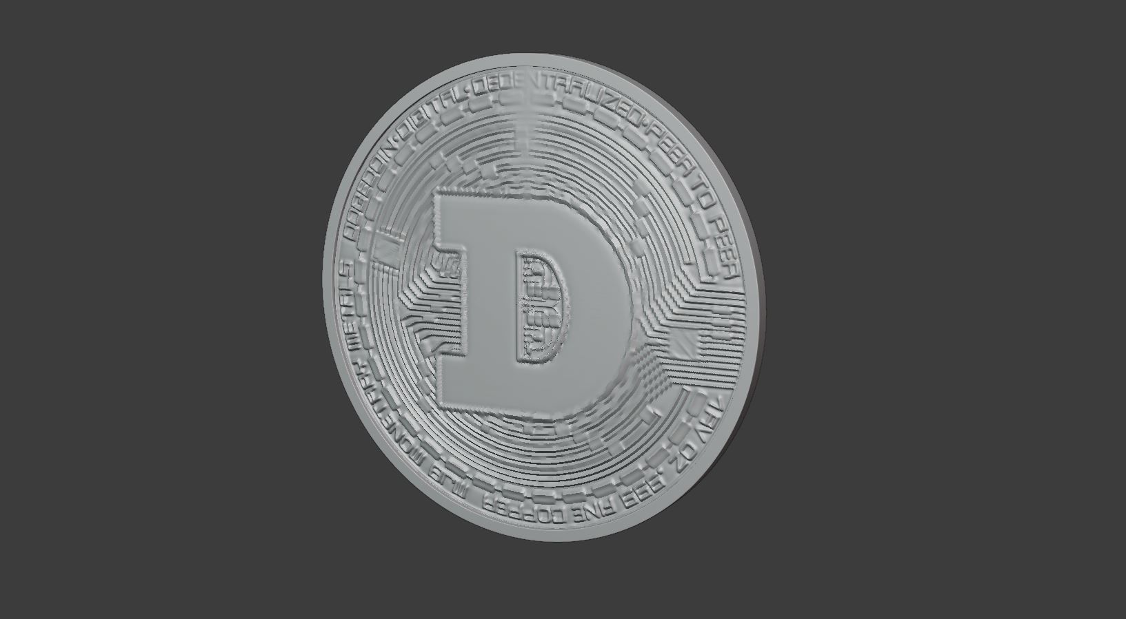 High Low Detail Dogecoin - Cryptocurrency 3D model_3
