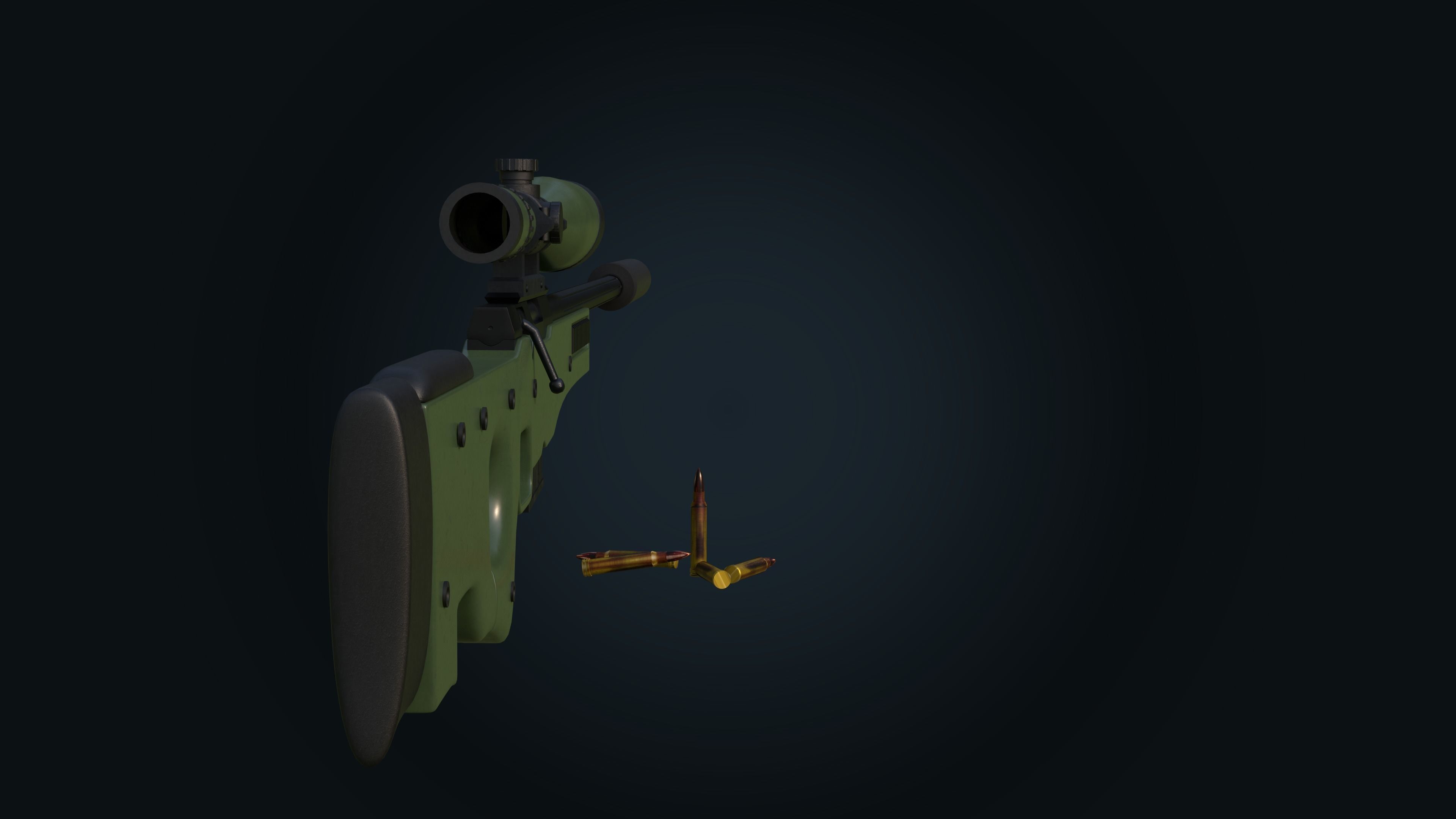 AWM Sniper Rifle 3D model_1