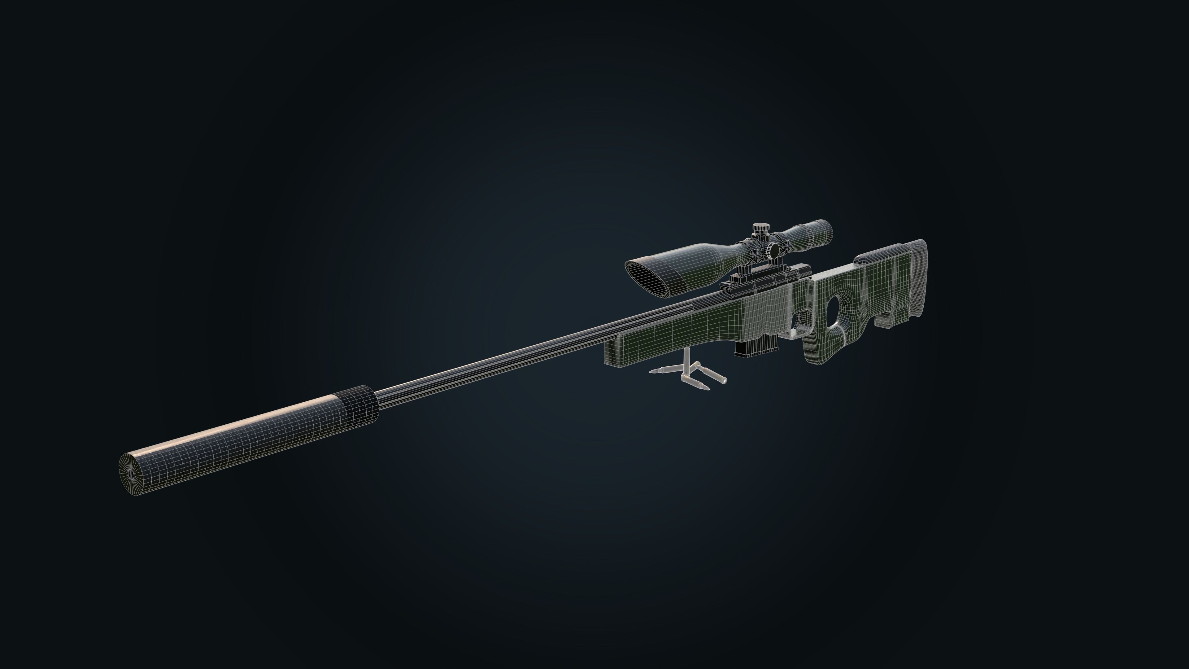 AWM Sniper Rifle 3D model_18