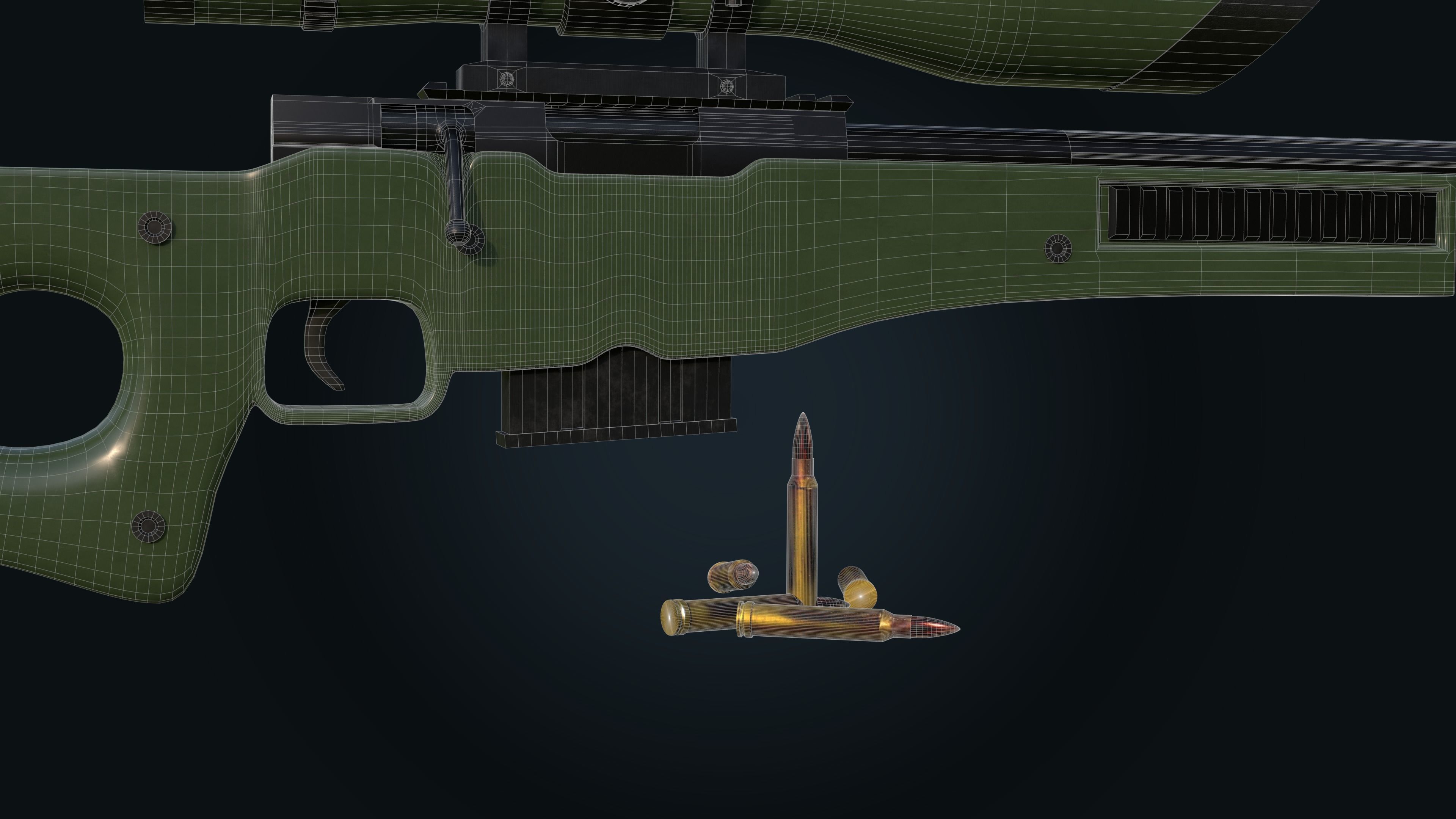 AWM Sniper Rifle 3D model_10