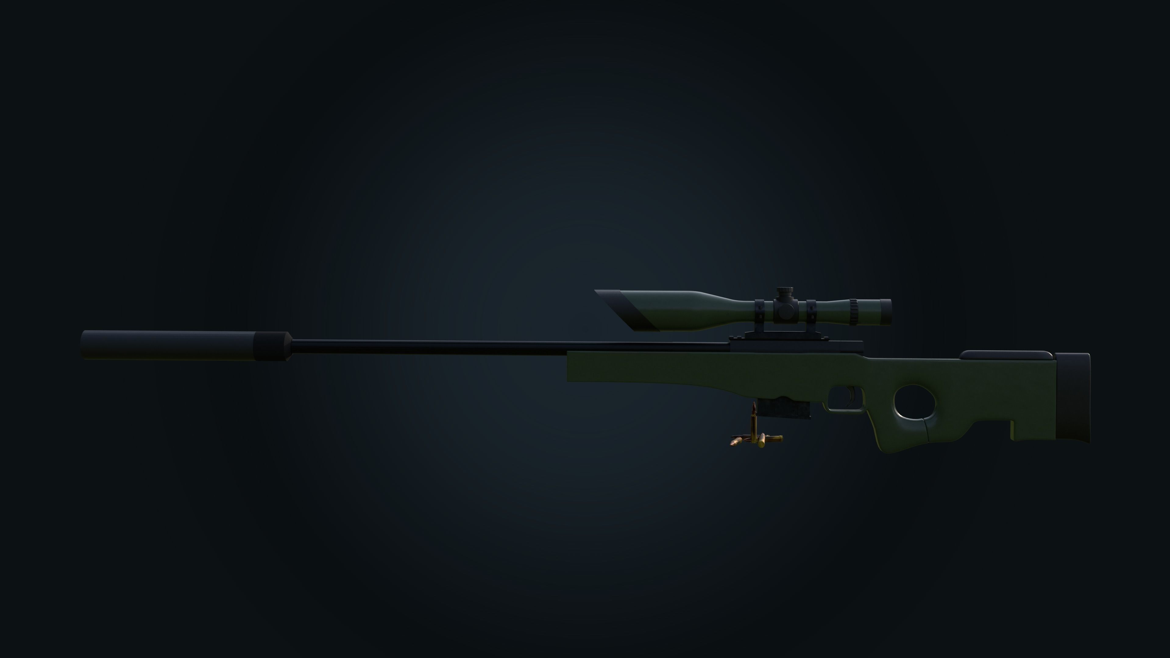 AWM Sniper Rifle 3D model_15