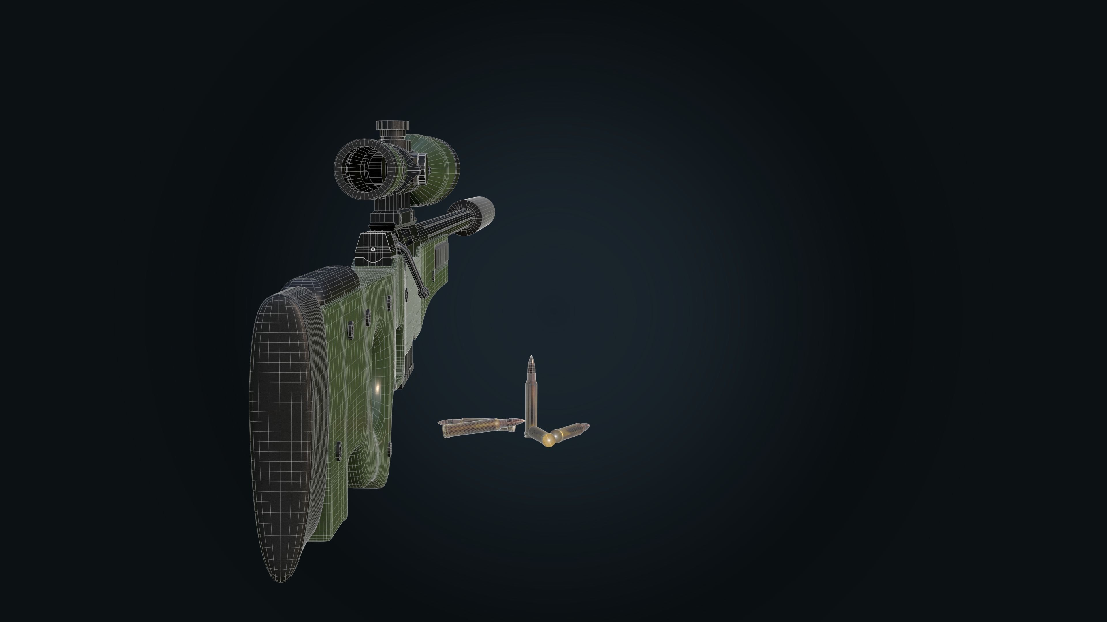 AWM Sniper Rifle 3D model_2