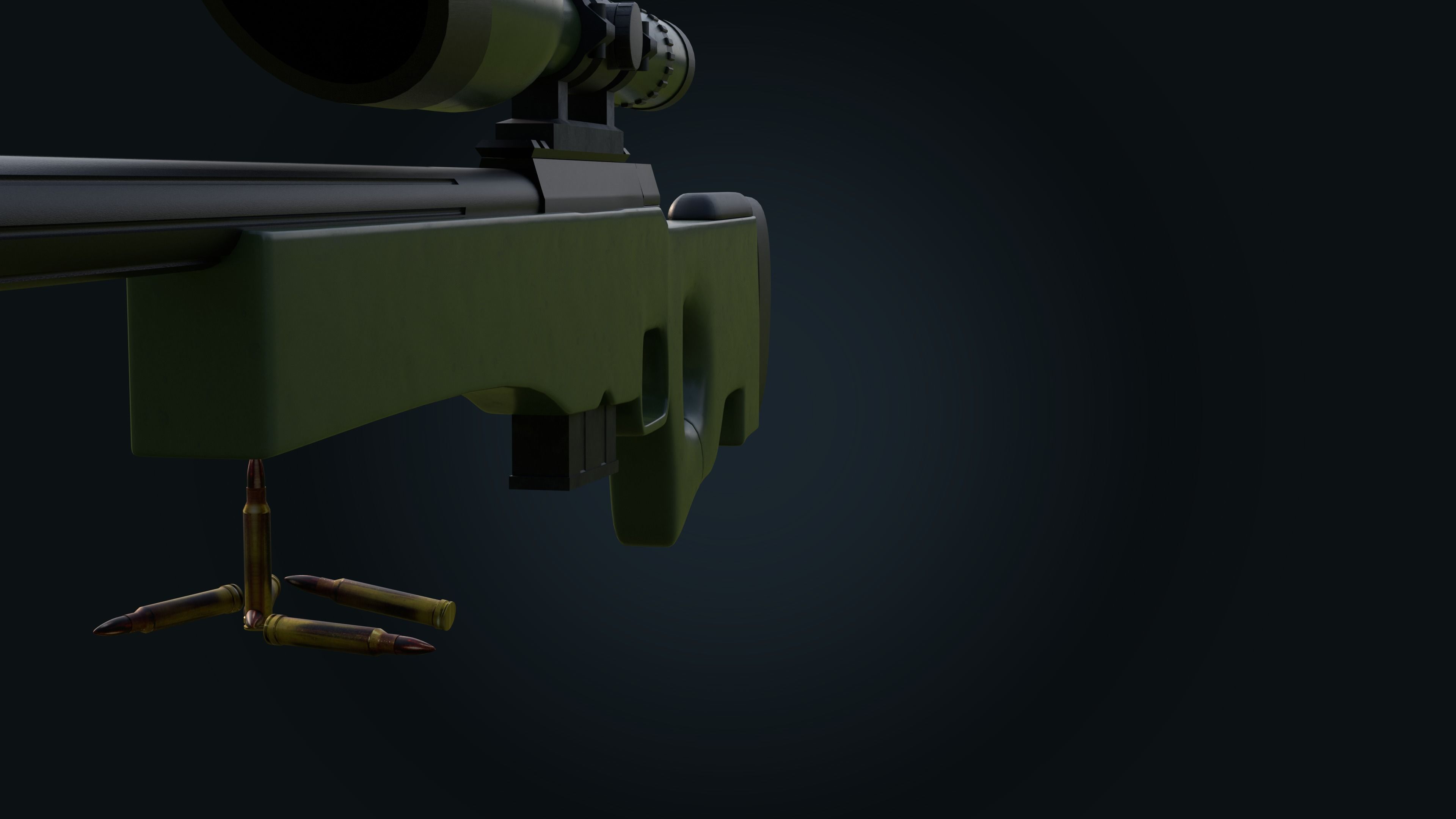 AWM Sniper Rifle 3D model_13