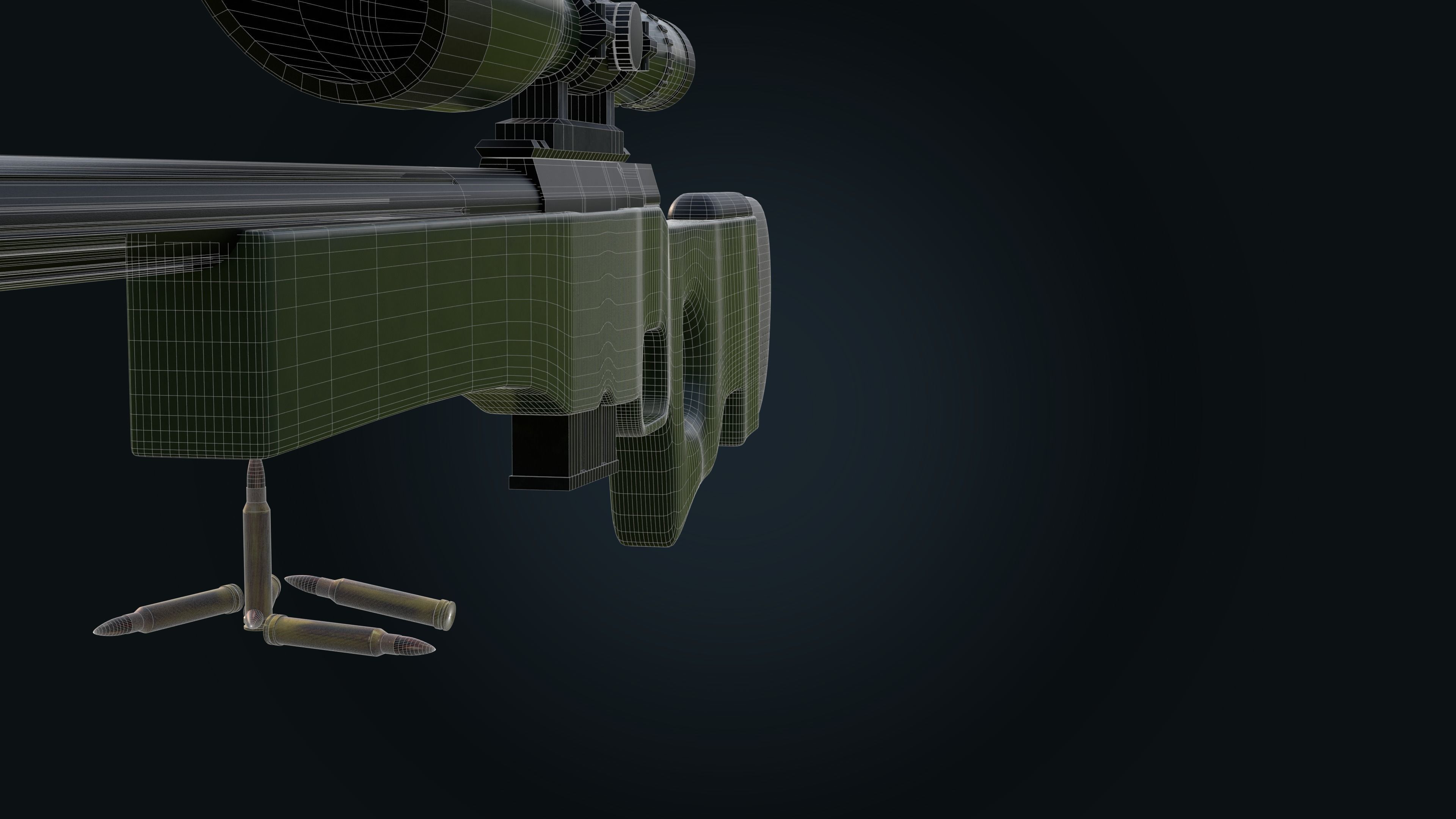 AWM Sniper Rifle 3D model_14