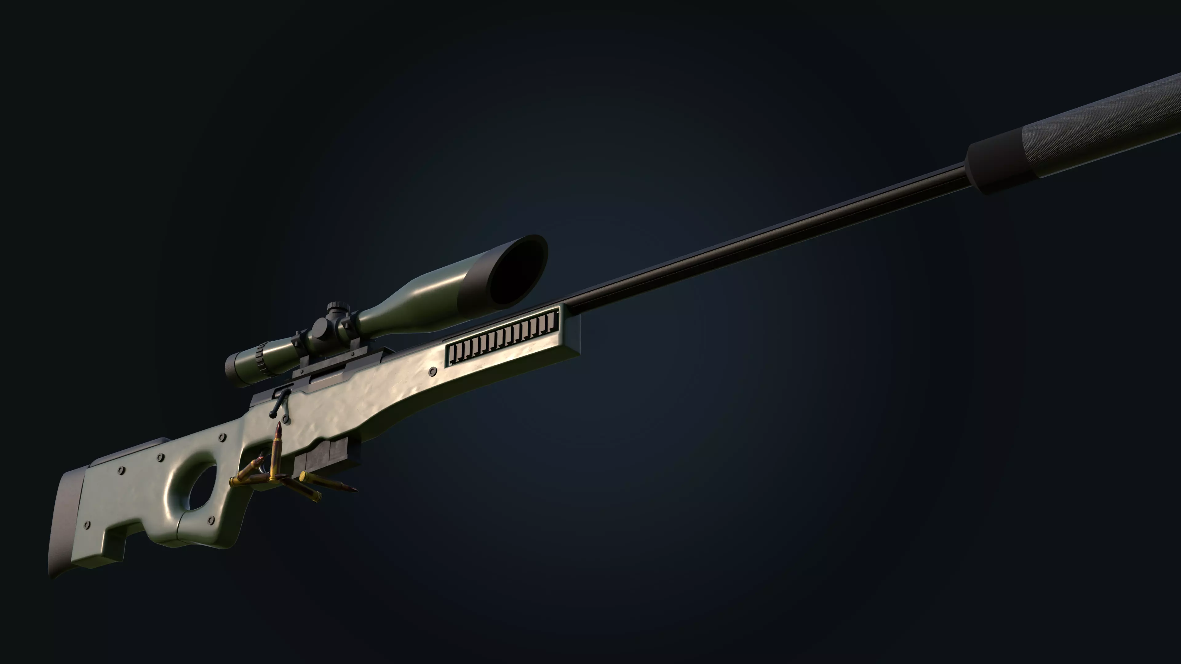 AWM Sniper Rifle 3D model_0