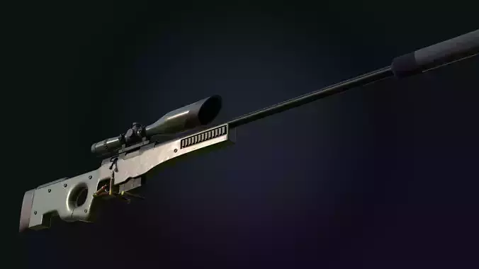 AWM Sniper Rifle 3D model AWM Sniper Rifle 3D model