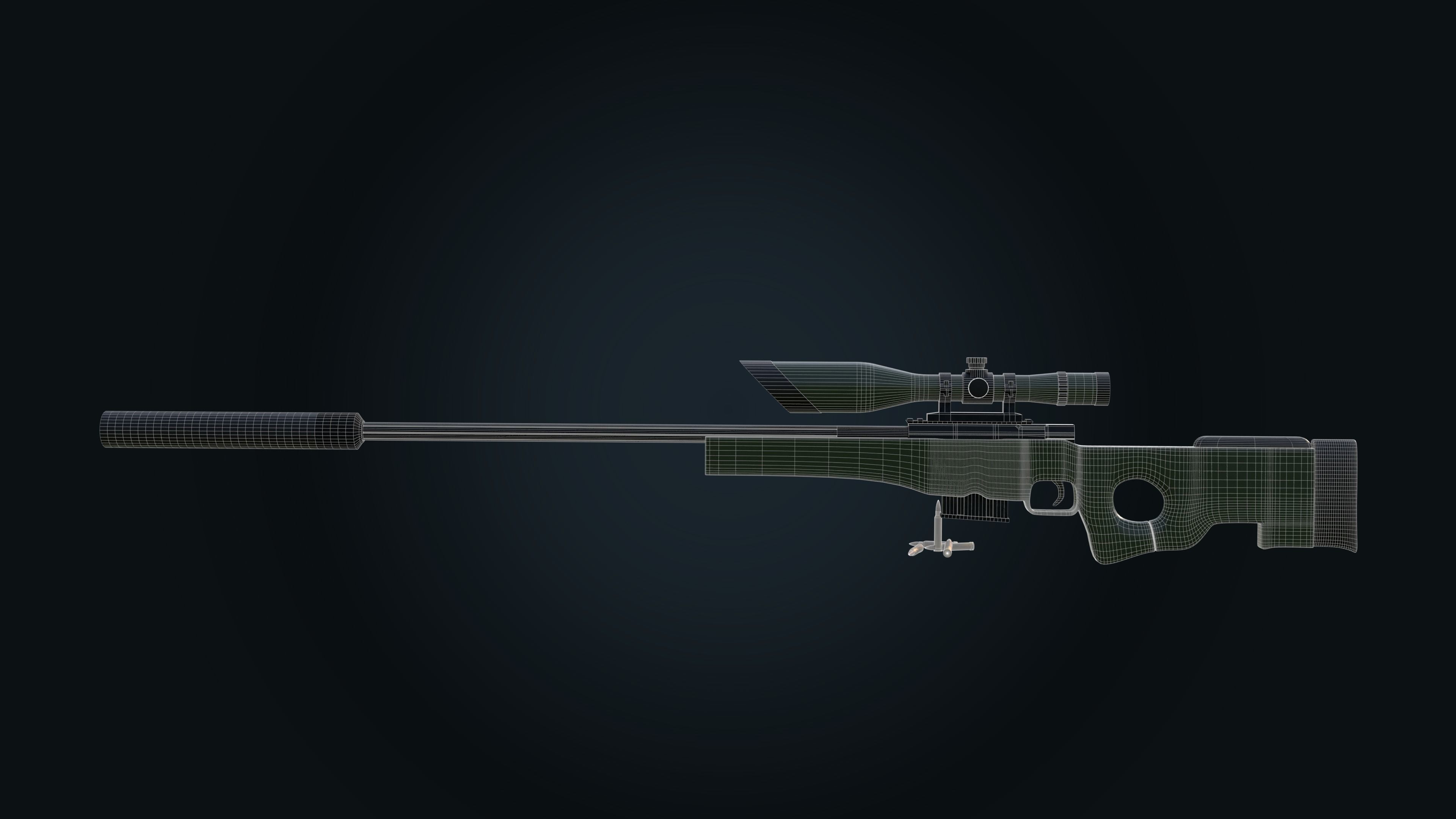 AWM Sniper Rifle 3D model_16