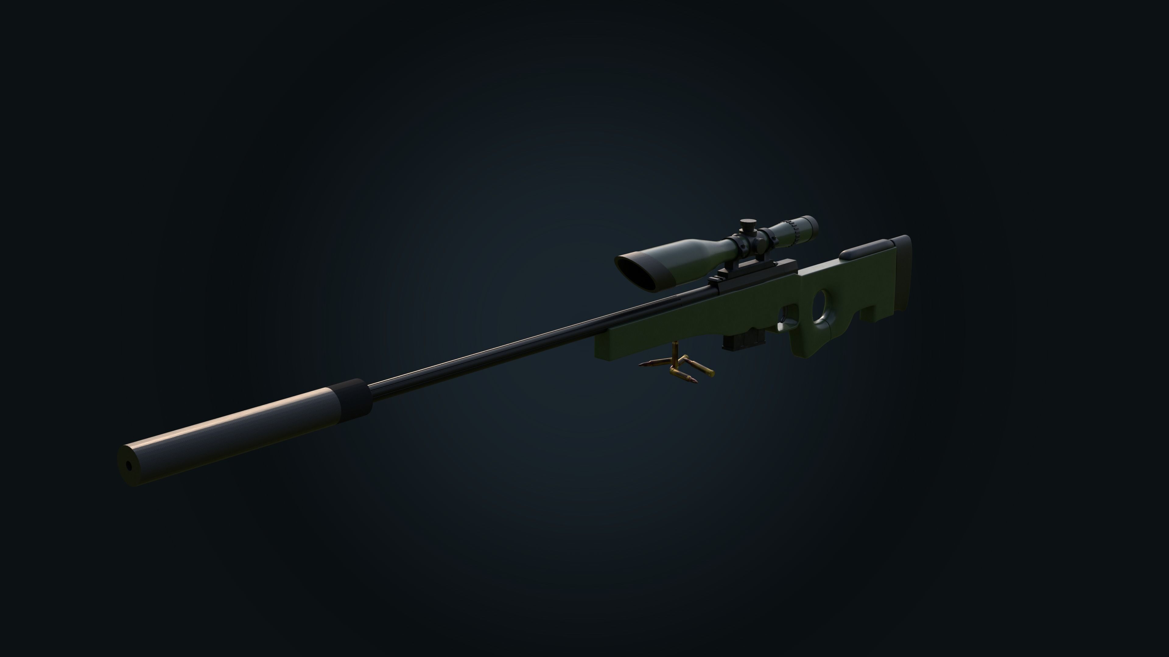 AWM Sniper Rifle 3D model_17
