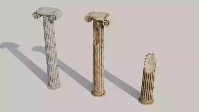 Antique column 3D models Low-poly 3D model