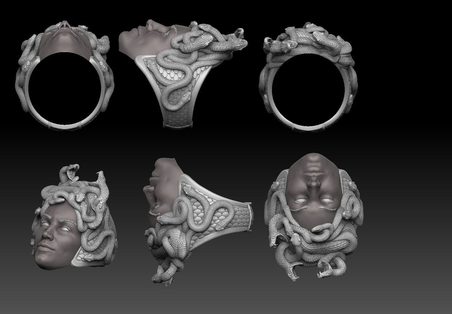 medusa ring 3D print model 3D print model 3D print model_5