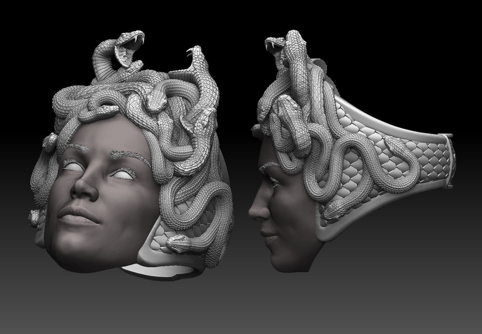 medusa ring 3D print model 3D print model 3D print model_7