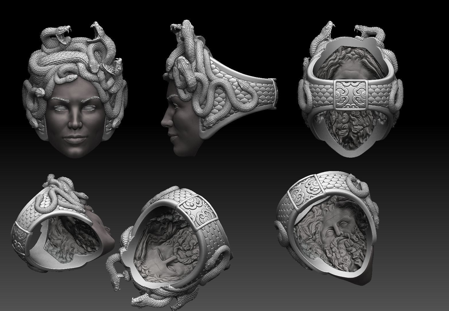 medusa ring 3D print model 3D print model 3D print model_1