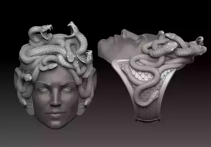 medusa ring 3D print model 3D print model 3D print model