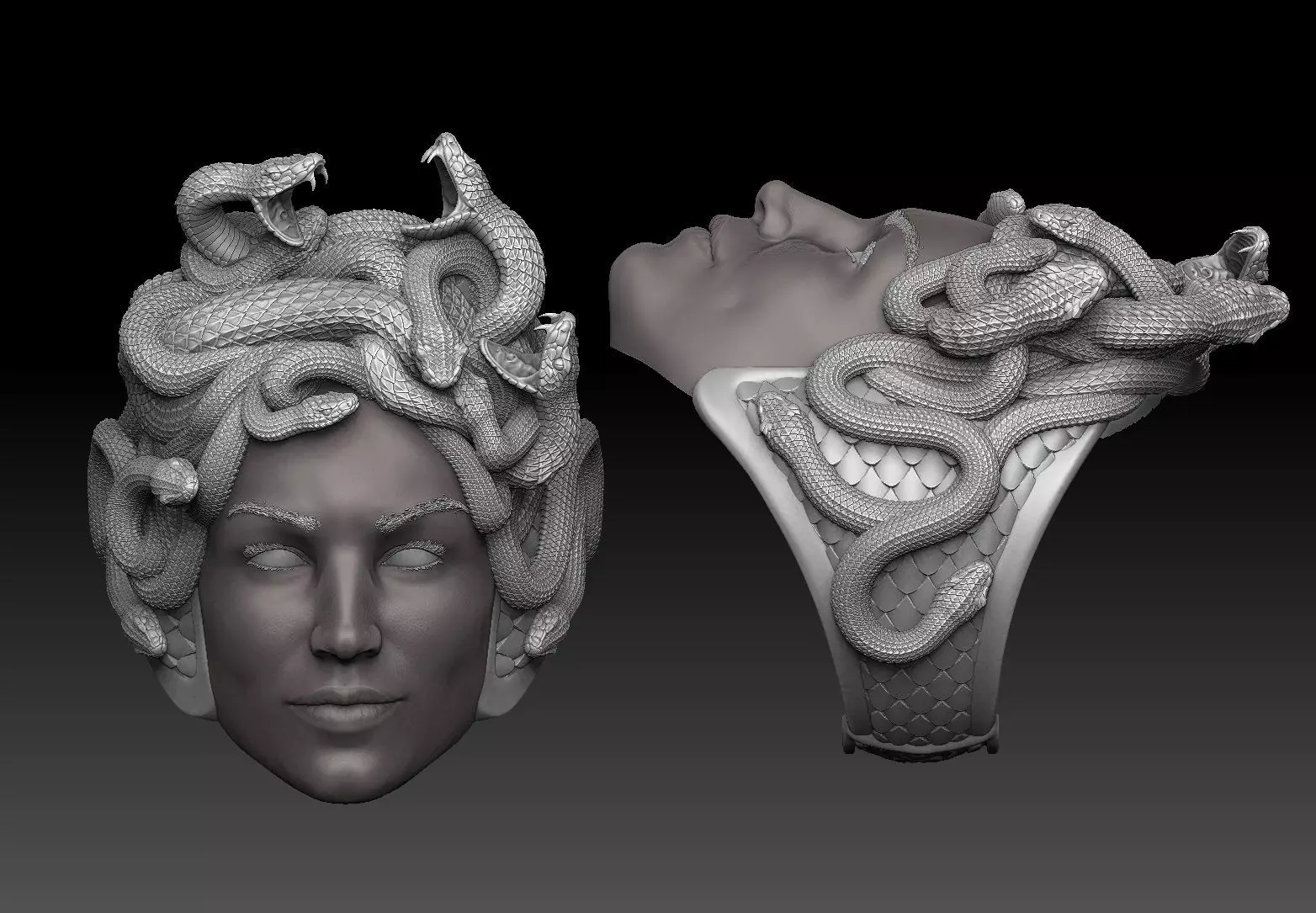 medusa ring 3D print model 3D print model 3D print model_0