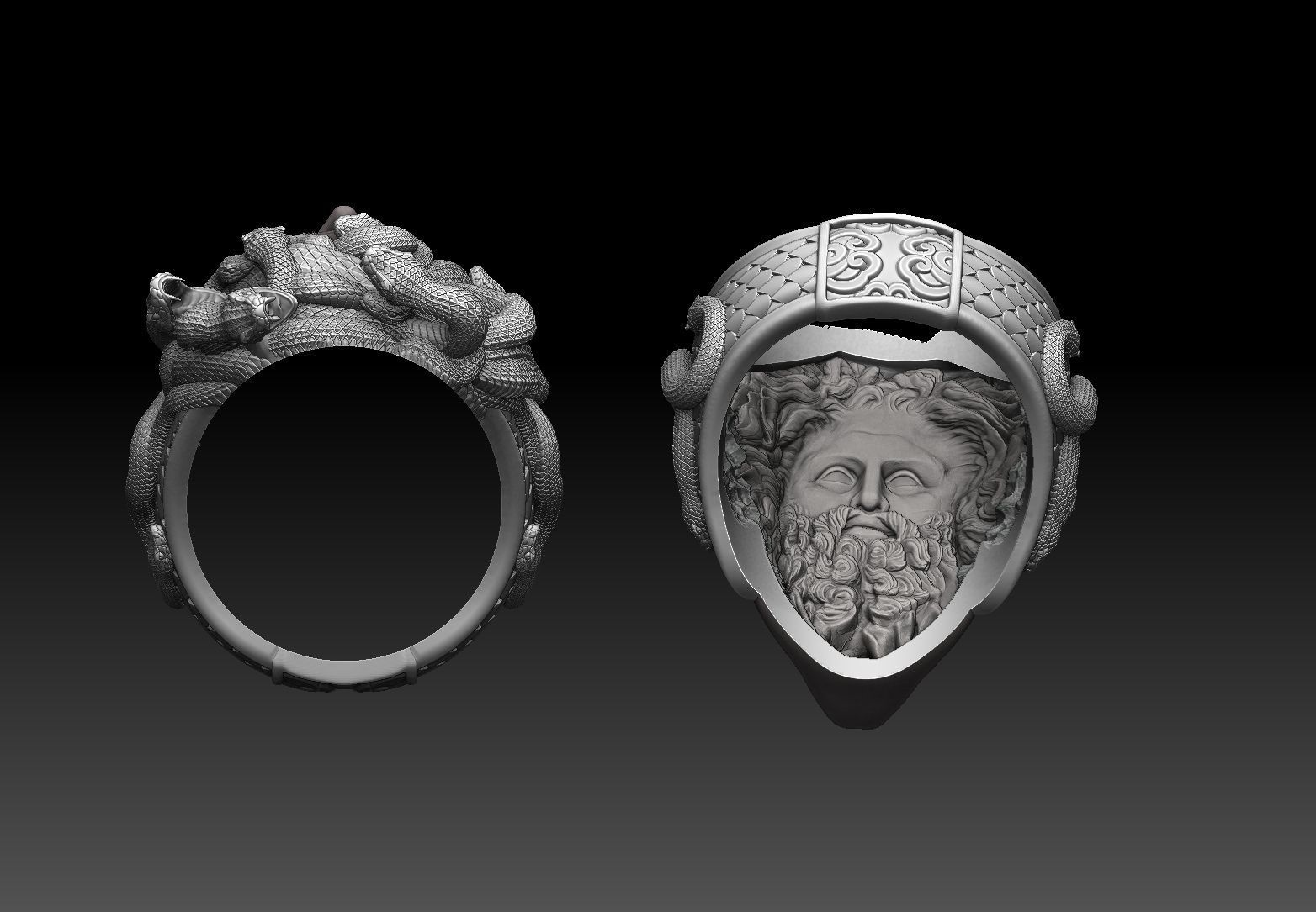 medusa ring 3D print model 3D print model 3D print model_9