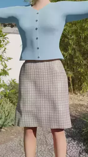 Simple skirt with modern pattern and pockets