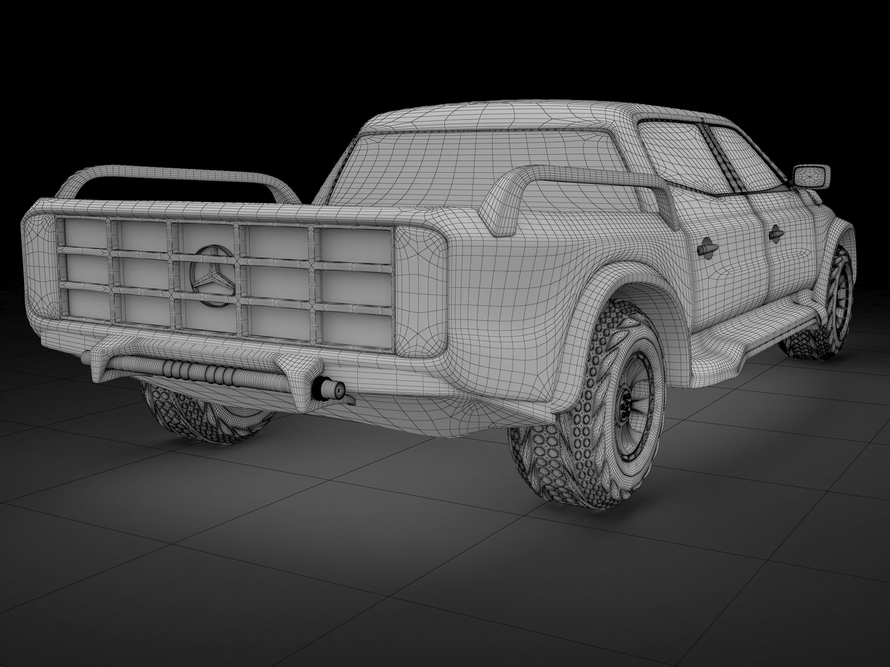 Mercedes-Benz X-Class Low-poly 3D model_3