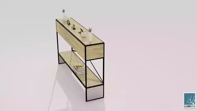 AYNALIK shelf made of wood and metal 3D print model