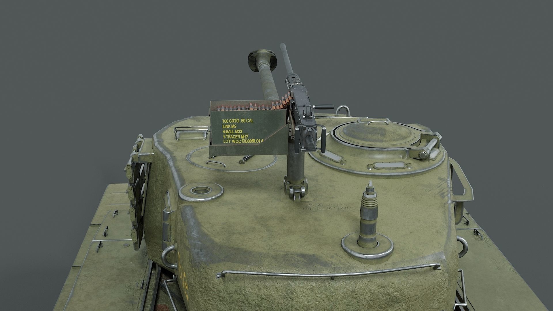 M26 Pershing  Low-poly 3D model_7