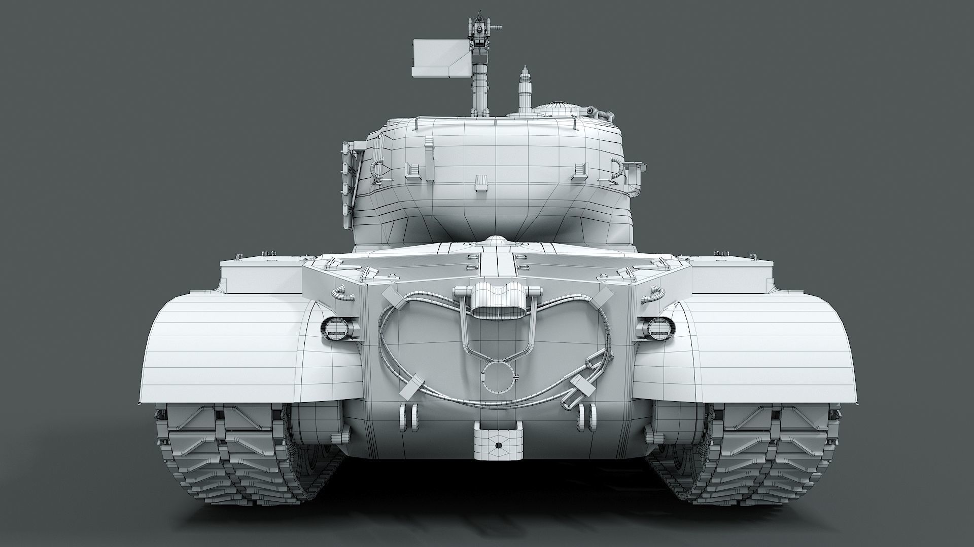 M26 Pershing  Low-poly 3D model_9