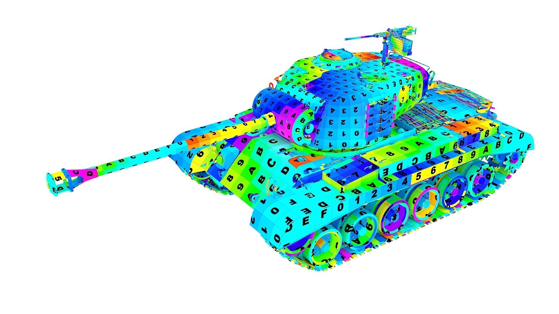 M26 Pershing  Low-poly 3D model_12