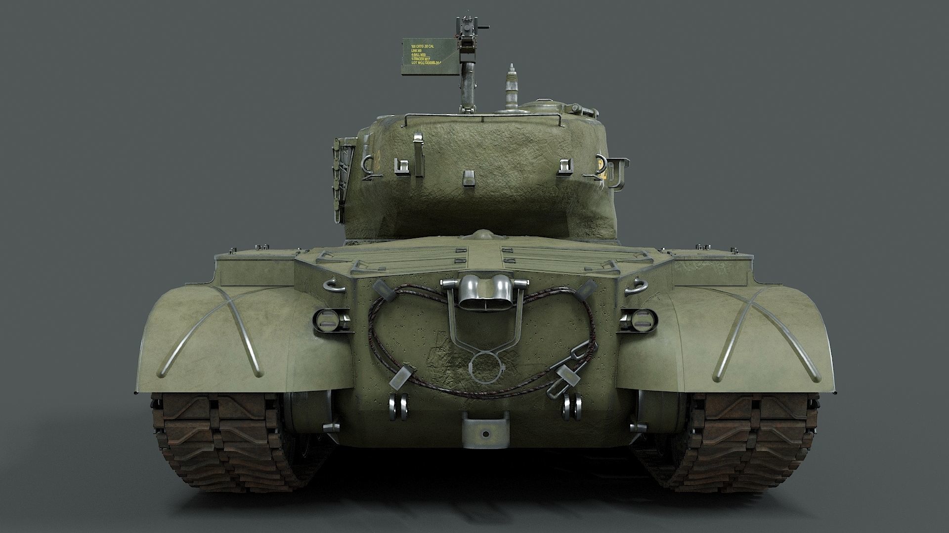M26 Pershing  Low-poly 3D model_6