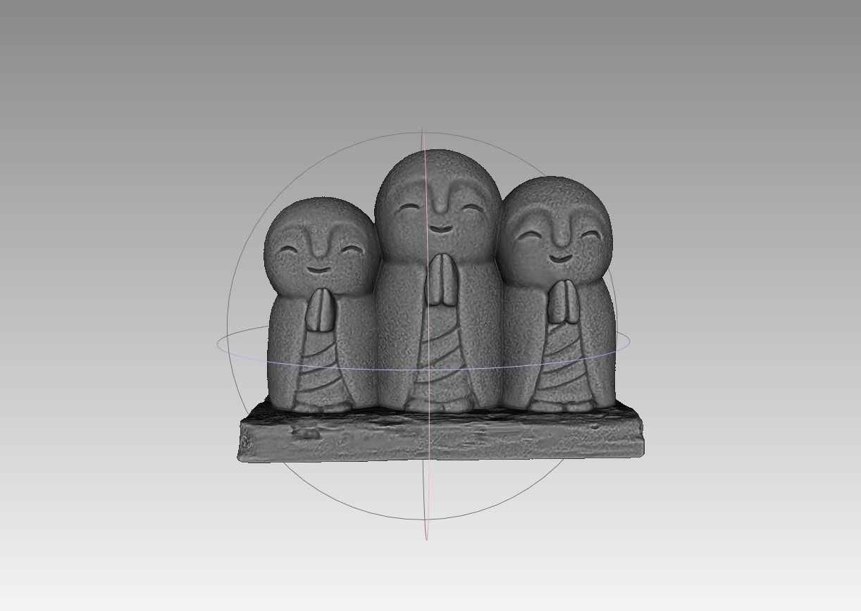 Ksitigarbha three stone statues 3D print model_3