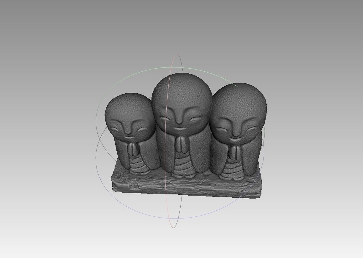 Ksitigarbha three stone statues 3D print model_9