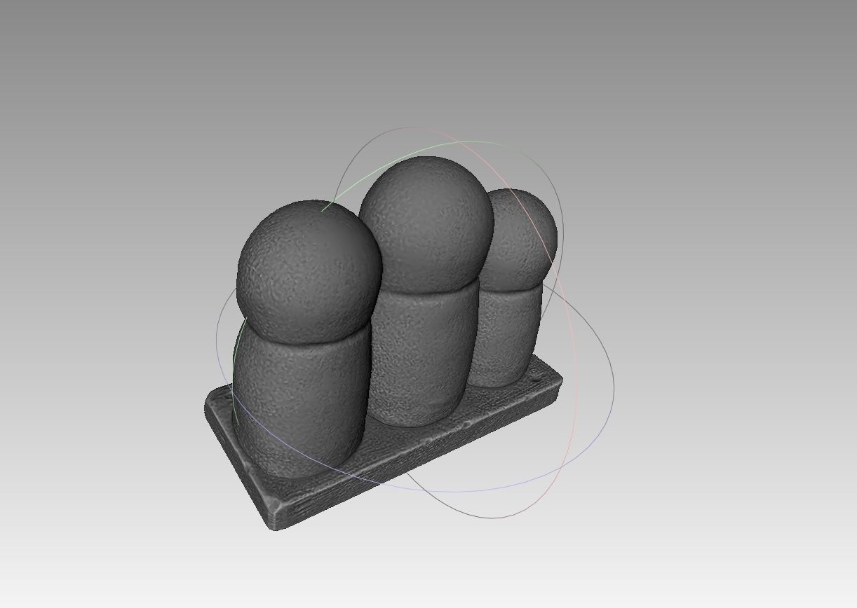 Ksitigarbha three stone statues 3D print model_6