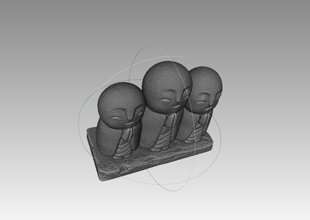 Ksitigarbha three stone statues 3D print model_8