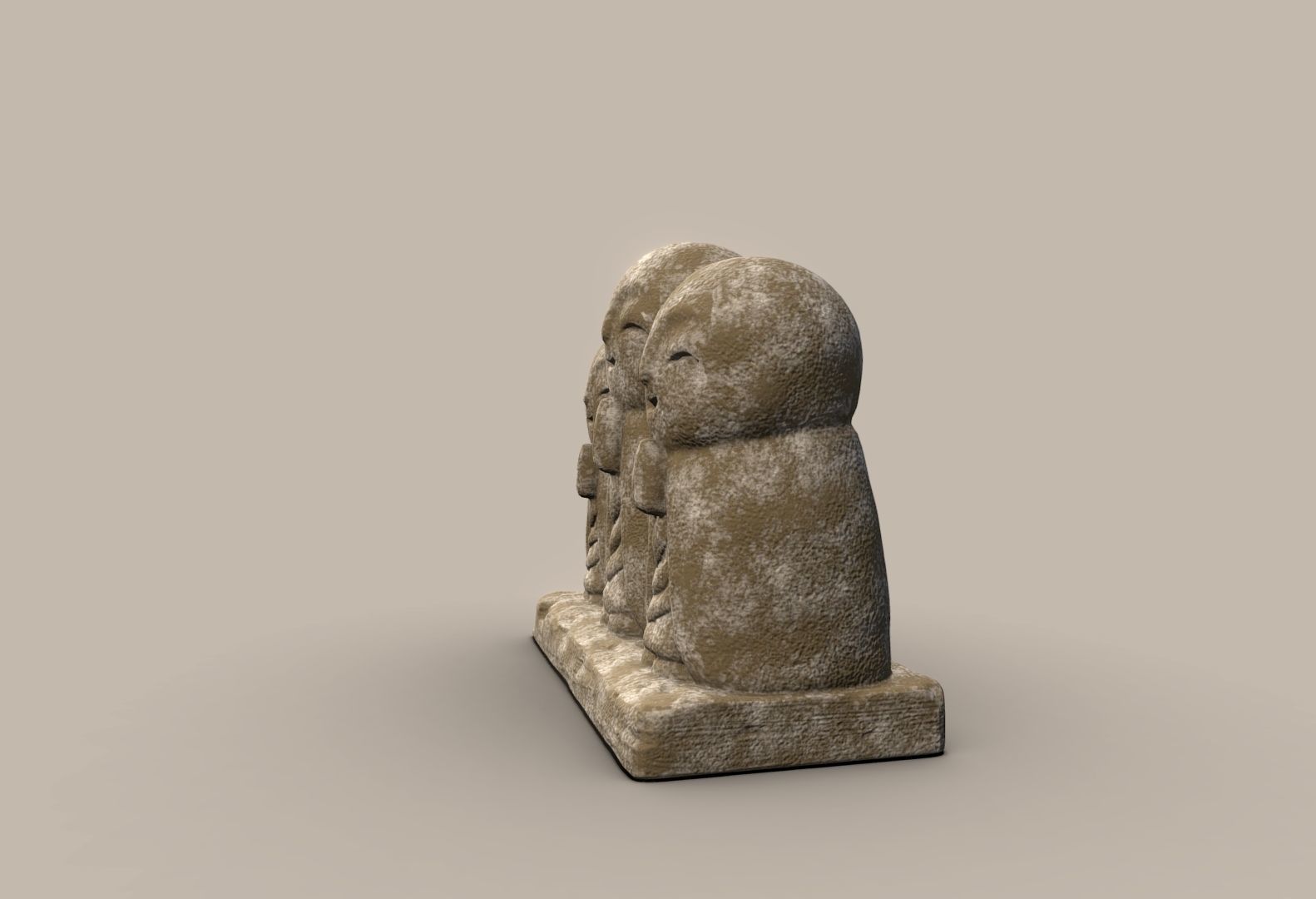 Ksitigarbha three stone statues 3D print model_12