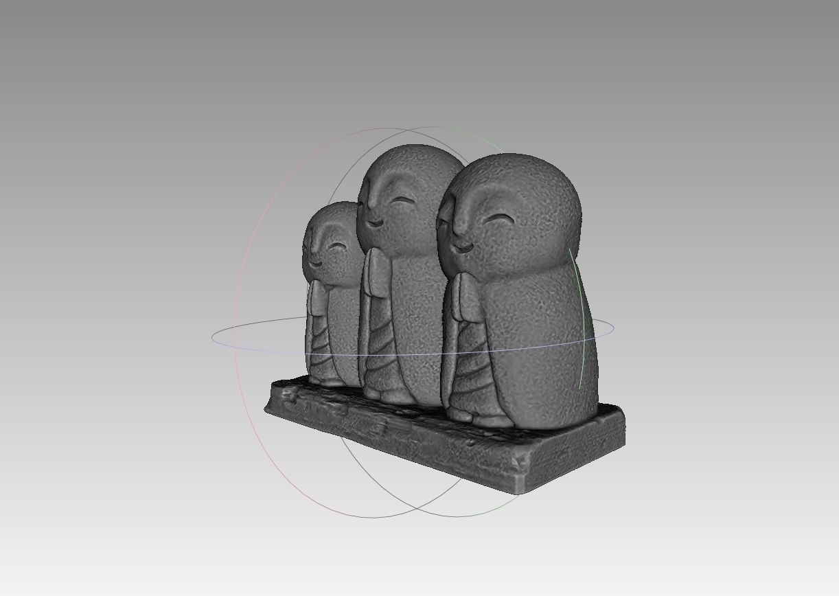 Ksitigarbha three stone statues 3D print model_4