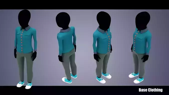 Base Clothing 01 Office Low-poly 3D model