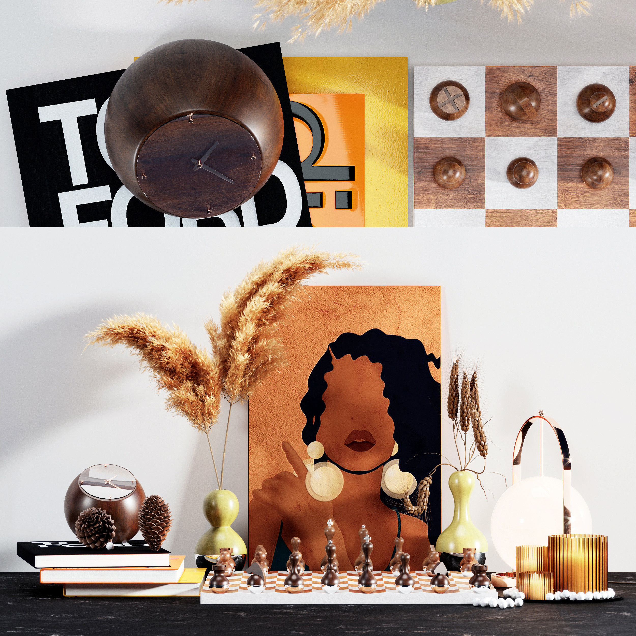 Decorative set with Umbra wobble chess set AVATAR  3D model_2