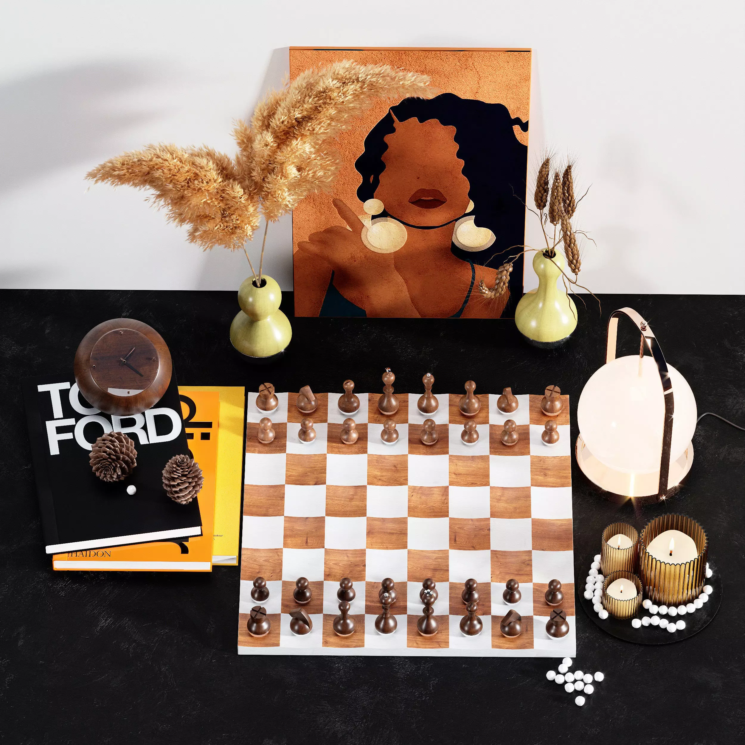 Decorative set with Umbra wobble chess set AVATAR  3D model_0