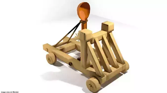 Medieval War Machine - Catapult 3D model